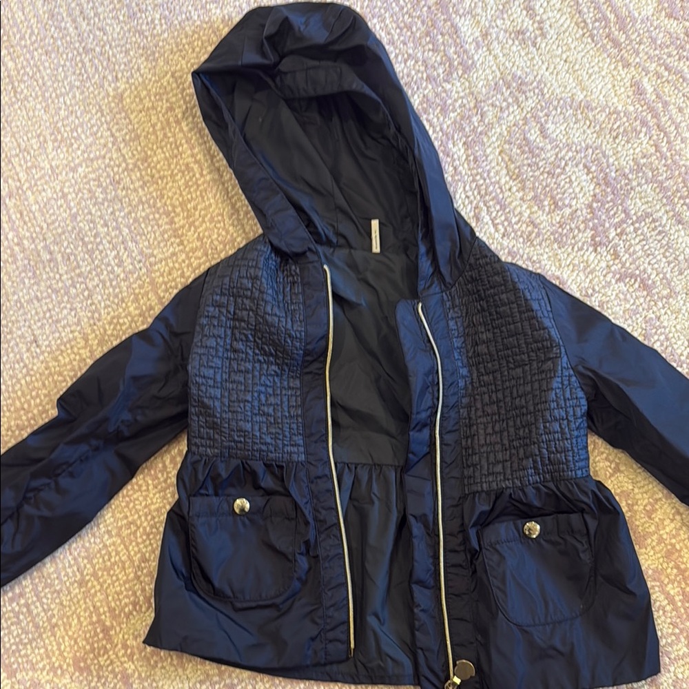 Moncler navy Jacket with White Logo Patch